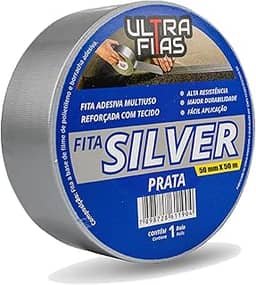 Kit 3 Fita Silver Tape Multiuso 50 Metros 48 Mm Adesiva Ultra Fitas Diversas Cores (Cinza)