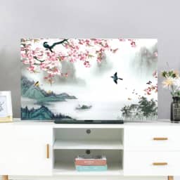 Capa de TV Protetores de Tela de TV Padrão Colorido Multitamanho Tela de TV Universal Decorativa para LCD LED Antiderrapante Capa de Poeira Quarto Sala de Estar Decoração-Flor 3||65 polegadas