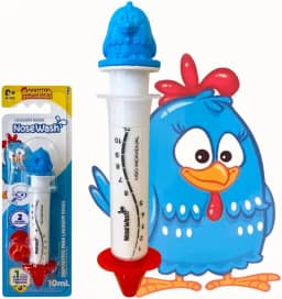 Seringa de Lavagem Nasal NoseWash para Bebês e Crianças, Limpador de Nariz, Alivia Alergias e Congestão Nasal - Galinha Pintadinha 10ml