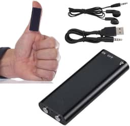 Mini Gravador Voz Som Digital Super Pequeno - Micro Escuta No Carro Grava 96 Horas 3 Em 1 Mp3 Player 8gb