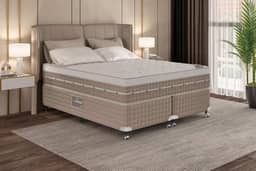 Cama Box + Colchão Castor Queen Premium One Face Tecnopedic 158x198x57cm