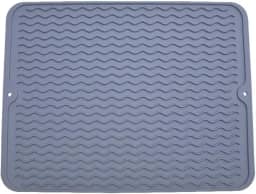 Tapete Escorredor de Louças de Silicone Antiderrapante para Copos e Pratos 40cmX30cm Cinza