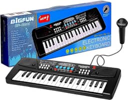 Pianinho Teclado com Microfone Tons Ritmos Gravação Iniciantes com Recursos Profissionais Função Karaokê Bigfun