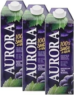 Suco de Uva Aurora Tinto Integral 100% Suco 1,5L Tetra Pak c/ 3 Und