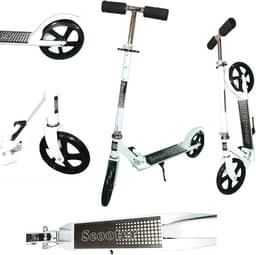 Patinete Adulto Jovens Scooter 2 Rodas Até 100 Kg Criança Adolescente Portátil Dobravél Resistente - Branco