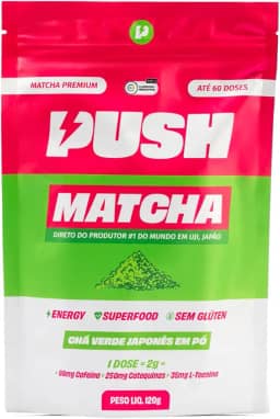 Push Matcha - 15 doses [30g] | Pó de Chá Verde Matcha Premium | Foco, Antioxidante e Energia Prolongada | café com leite, smoothie, receita | Colheita Japonesa