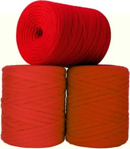 SYMEON Fio de Malha GUARANI 1kg Ecologico Residual 140m Artesanato Crochê - Vermelho