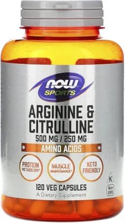 Arginina 500mg e Citrulina 250 mg-120 cápsulas