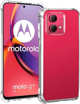 USTIYA Capa para Motorola Moto G84 TPU transparente quatro cantos capa protetora transparente macia