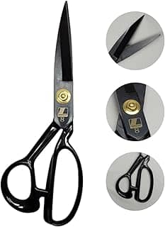 LANMAX Tesoura Alfaiate Costura Reforçada Titanium Profissional 8'' Preta