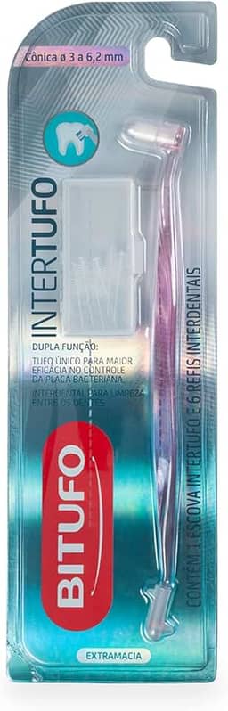 Escova de Dente Bitufo Intertufo Cônica 3 a 6, 5 milímetros com 6 refis interdentais, Bitufo