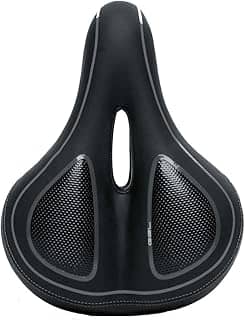 Selim Banco Gel Largo Bike Mtb Passeio 200x260mm Unissex Vazado Elastômeros Absolute