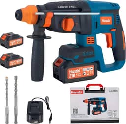 Hanabi Martelete Perfurador Bateria 21V 4.0Ah Furadeira Martelete Profissional Sem Fio 2 Baterias 1300Rpm Furadeira De Impacto Sds Plus 13mm 26mm