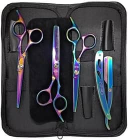 Kit Barbeiro Aço Inox Cabeleireiro Tesouras Navalha Pentes Barbearia Corte Masculino Profissional Barbeiro Cabeleireiro - Upshop (Tesoura Boreal)