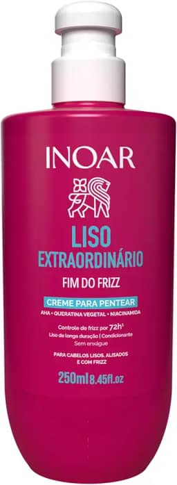 Inoar, Liso Extraordinário Creme para Pentear Antifrizz com Brilho Espelhado 250ml