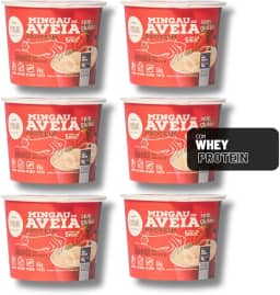 Mingau de Aveia Proteico Morango com Chocolate Sem Açúcar, Sem Glúten e Sem Lactose - 06 UNIDADES (pronto em 05 minutos)