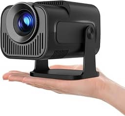 HY320 Mini Projetor Portátil Wifi6 BT 5.0, Projetors Inteligente Full HD 720P Android 11, Projetor Externo Suporte 4K com 390 ANSI 10000 Lumens, Projector Rotativo 180° para Celular/Notebook