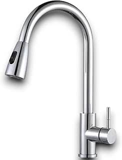 Torneira Gourmet Cozinha Aço Inox Escovado Monocomando com Ducha Retrátil e Bica Giratória 360° – Ideal para Alta Pressão, Quente e Frio, Ideal Pia e Bancada (Premium)