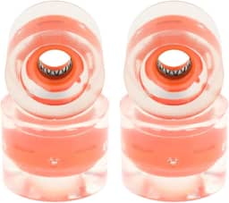 Pacote com 4 rodas de skate longboard para crianças, rodas flash de 60 mm 78A, material PU, para andar de rua, skate elétrico, mini cruiser, rolamento ABEC-9, substituição - laranja