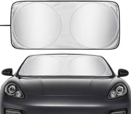 Protetor Solar para Para-brisa Dobrável Universal – Bloqueia Calor e Raios UV, Fácil de Guardar, Ideal para Carros e SUVs