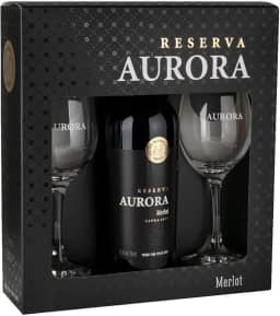 Kit Vinho Reserva Merlot com 2 Taças