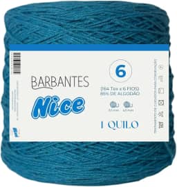 Barbante Parafinado Colorido Para Crochê Fio 6-1kg (AZUL CELESTE)
