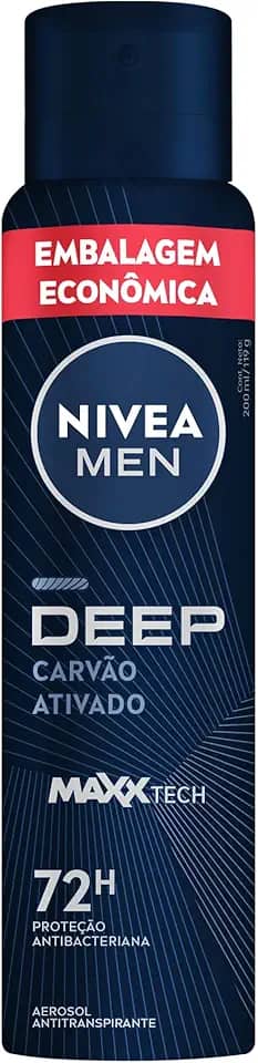 NIVEA MEN Antitranspirante Aerossol Deep Carvão Ativado 200ml
