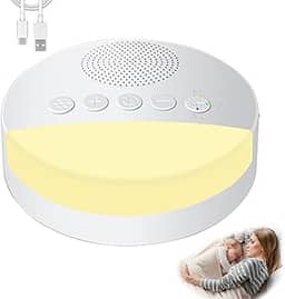 Máquina de Ruído Branco com 20 Sons Relaxantes Luz de Respiração Suave 15/30/60 Bateria 1200mAh 30 Horas Sincronização Inteligente Para Bebês Adultos e Idosos