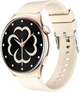 Relogio Smartwatch Feminino 1.43“ Tela HD AMOLED Touch, IP68 à Prova d‘Água, Bateria de 10-15 Dias, Monitoramento Esportivo, Chamadas Bluetooth, Notificações, Smartwatch(bege)