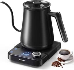 Chaleira elétrica, chaleira elétrica HIYAKOI pescoço de ganso com controle de temperatura, chaleira para café e chá, chaleira elétrica de aço inoxidável de aquecimento rápido de 1200 W, mantém quente,