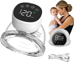 Bomba De Tirar Leite Mama Portátil P1 Mãos Livres Elétrica Sem BPA 3 Modos 10 Níveis de Sucção Conforto Coletor de Leite de Amamentação （Branco）110V/200V