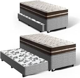 Cama Box com Colchão de Molas Solteiro - Anjos - Classic Com Auxiliar Unique (Molas + Auxiliar de Espuma)