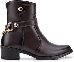 Bota Feminina Texana Curto Fivela Salto Baixo Confortável