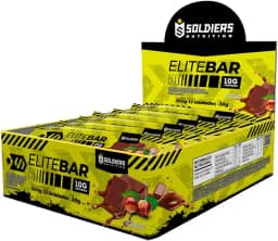 Elitebar 30g Barra De Proteína CX 12 UN - Soldiers Nutrition Chocolate C/Avelã