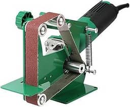 Mini lixadeira de cinto elétrica, moedor de bancada, lixadeira de cinto de polimento portátil DIY com 5 correias de lixamento, para metal, madeira, plástico