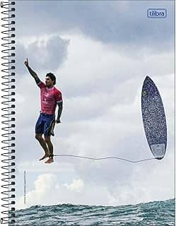 Tilibra - Caderno Espiral Capa Dura Universitário Connect 1 Matéria Gabriel Medina 80 Folhas + Poster Autografado