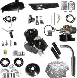 Kit Motor para Bicicleta Motorizada 80cc, 2 Tempos, Completo com Corrente e Acessórios (Preto)