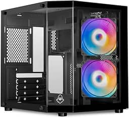 Gabinete Gamer Mancer CV700M | Mini Tower | Lateral de Vidro Temperado | 2 Ventoinhas de 120mm Inclusas | Suporta Placas M-ATX/ITX | Preto | MCR-CV700M-BK-2F