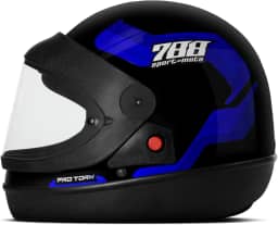 CAPACETE FECHADO PRO TORK SPORT MOTO 788 PRETO - AZUL TAM. 56