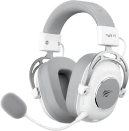 Havit Headphone Fone de Ouvido H2002YG White, Quad-Mode, Sem Fio e Com Fio, Wireless 2.4GHz, Bluetooth, USB, 3,5mm, Gamer, com Microfone Destacável Com Cancelamento de Ruído, Falante 50mm, Branco