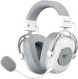 Havit Headphone Fone de Ouvido H2002YG White, Quad-Mode, Sem Fio e Com Fio, Wireless 2.4GHz, Bluetooth, USB, 3,5mm, Gamer, com Microfone Destacável Com Cancelamento de Ruído, Falante 50mm, Branco