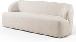 Sofá 4 Lugares Espaçoso e Confortável Formarto Orgânico Minimalista 220cm - Sirius (Bege Claro)