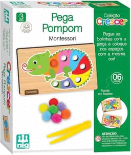 Nig Brinquedos Jogo Educativo Madeira Crescer Pega Pompom