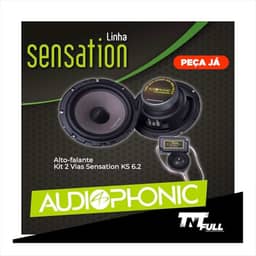 Alto Falante 6 Polegadas Kit 2 Vias Audiophonic Sensation Ks 6.2 - 130W Rms