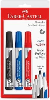Marcador para Quadro Branco, Faber-Castell, 17866, 3 Cores