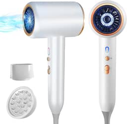 Secador de cabelo para mulheres e homens 1875W portátil iônico secador de cabelo para viagem com bocal difusor pequeno, leve e silencioso, secagem rápida como salão de beleza, sem danos causados pelo