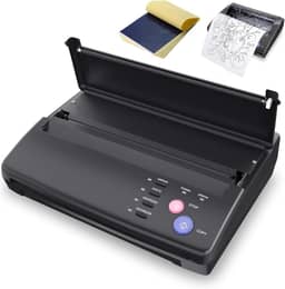 TATELF Máquina de estêncil de tatuagem, copiadora térmica, impressora de estêncil de tatuagem com 20 peças de papel de transferência para artistas tatuadores (preto)