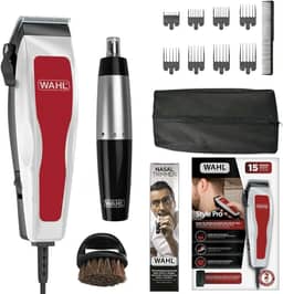 Kit Máquina De Cortar Cabelo 110V Com Aparador Nasal E Escova Para Uso Doméstico Masculino