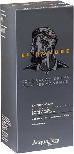 Acquaflora Castanho Claro Kit Coloração Creme Semipermanente El Hombre