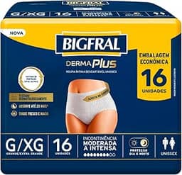 Roupa Íntima Bigfral Derma Plus G/XG 16 Unidades